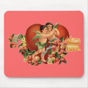 Vintag Valentine Cherubs Mousepad