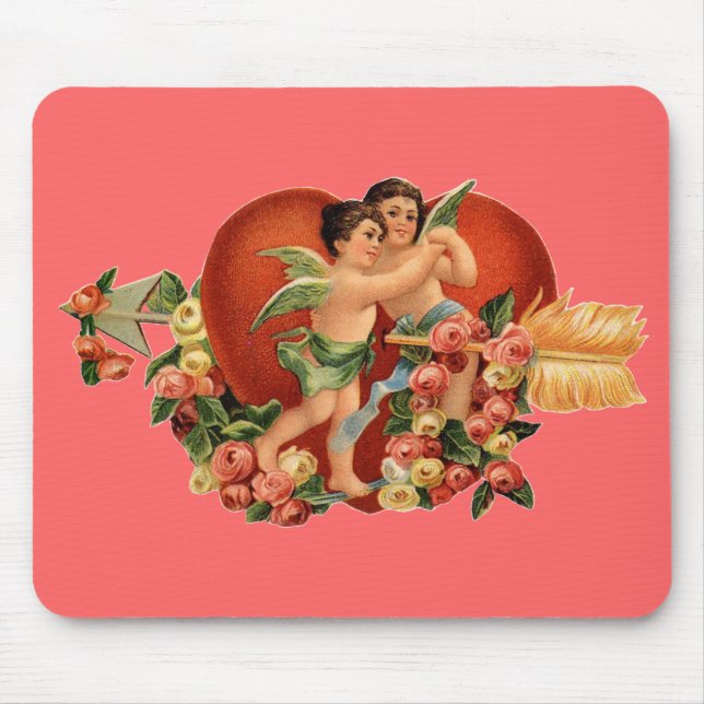 Vintag Valentine Cherubs Mousepad (Vorne)
