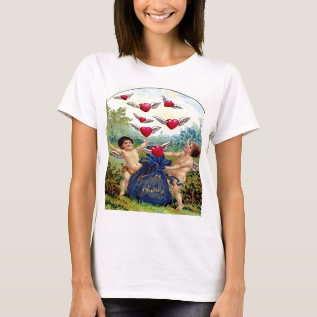 Vintag Valentine Cherubs T-Shirt (Vorderseite)
