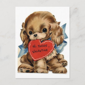 Vintag Valentine Cocker Spaniel Feiertagspostkarte