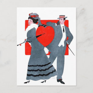 Vintag Valentine Couple Postkarte