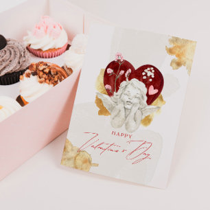Vintag Valentine Cupid Angel Feiertagskarte