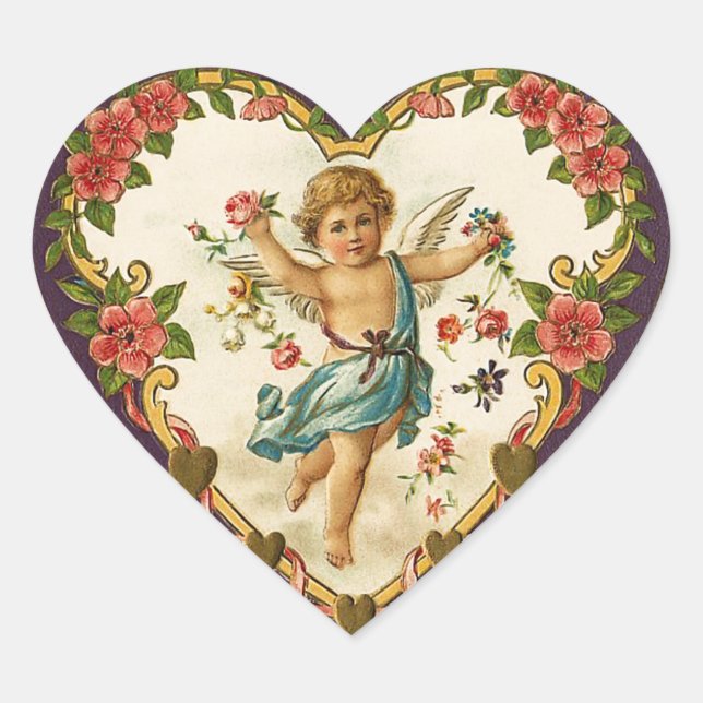 Vintag Valentine Cupid Stickers (Vorderseite)