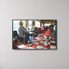Vintag Valentine Diner Interior Leinwanddruck