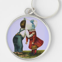 Vintag Valentine First Kiss Schlüsselanhänger