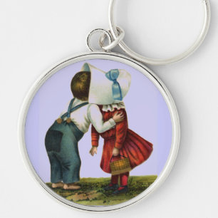 Vintag Valentine First Kiss Schlüsselanhänger