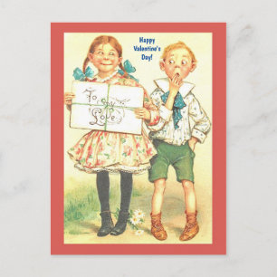 Vintag Valentine Funny Young Couple für jedermann Postkarte