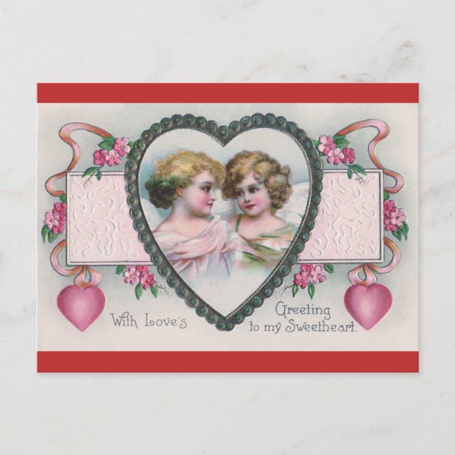 Vintag Valentine Gruß Postkarte (Vorderseite)