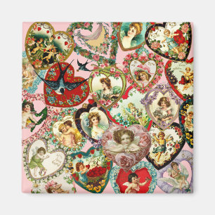 Vintag Valentine Hearts Magnet