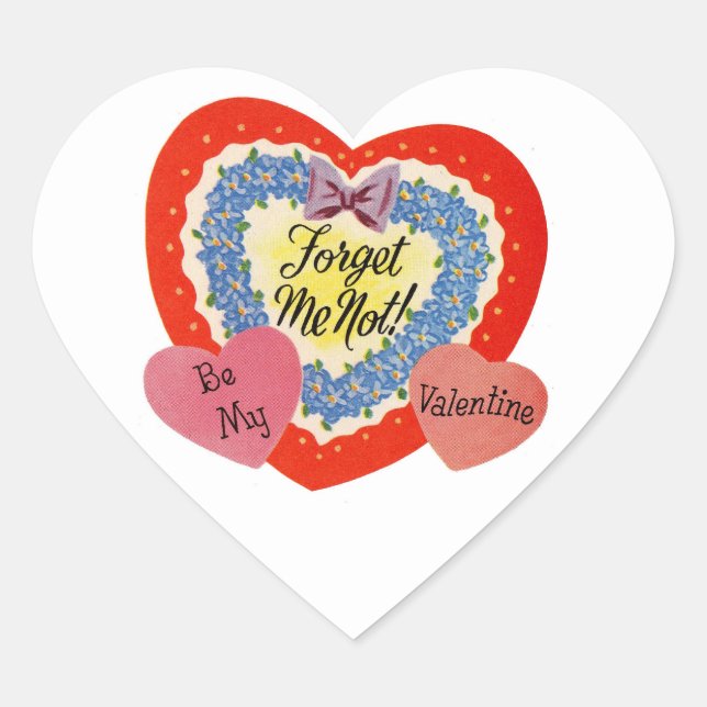 Vintag Valentine Hearts Stickers (Vorderseite)