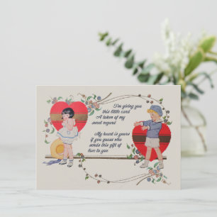 Vintag Valentine Kinder Niedliche Farbenfrohe Kuns Feiertagskarte