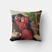 Vintag Valentine Kissing Couple Pillow