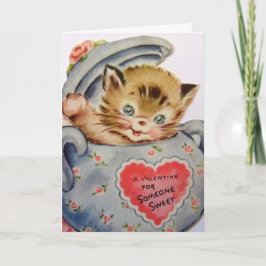 Vintag Valentine Kitten Feiertagskarte