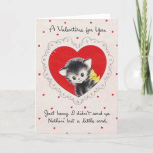 Vintag Valentine Kitty Feiertagskarte