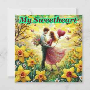 Vintag Valentine ~my SWEETHEART ~ Couple ~ Feiertagskarte