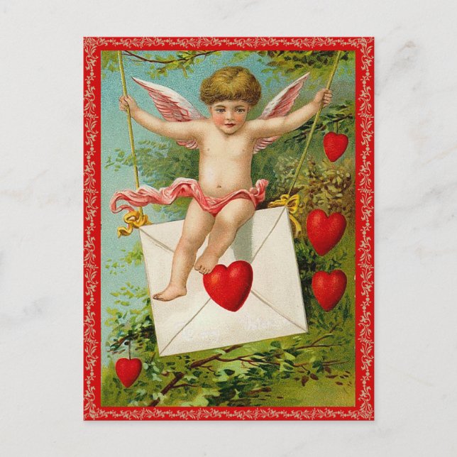 Vintag Valentine Postkarte (Vorderseite)