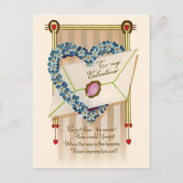 Vintag Valentine Postkarte (Vorderseite)