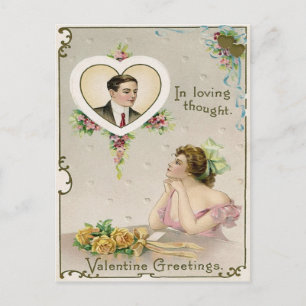 Vintag Valentine Postkarte