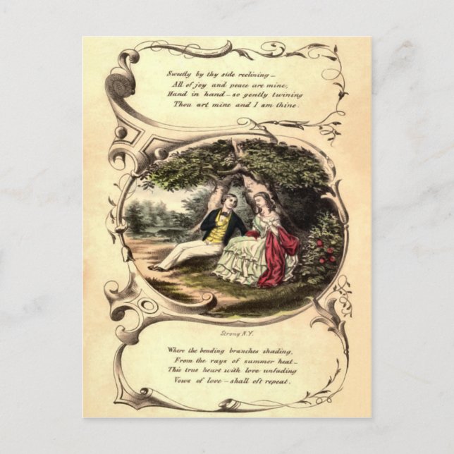 Vintag Valentine Postkarte (Vorderseite)