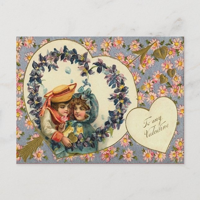 Vintag Valentine Postkarte (Vorderseite)