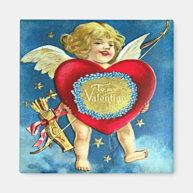 Vintag Valentine Postkarte Magnet (Vorne)