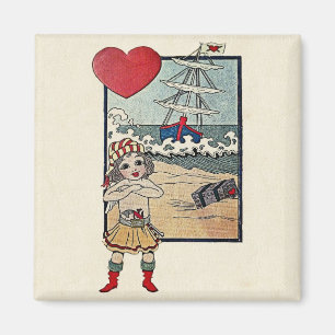 Vintag Valentine Postkarte Magnet