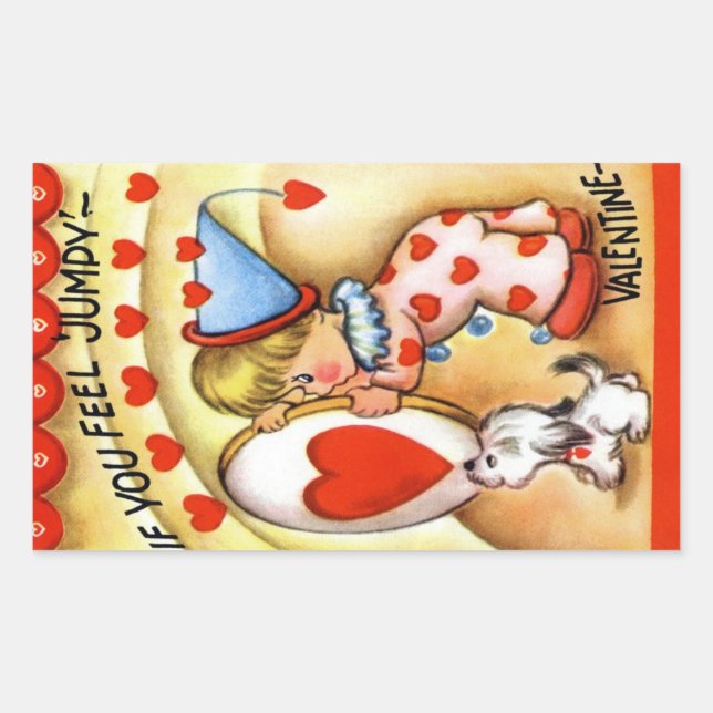 Vintag Valentine Rechteckiger Aufkleber (Vorderseite)