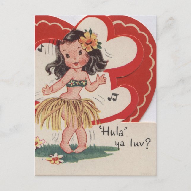 Vintag: Valentinstag - Feiertagspostkarte (Vorderseite)