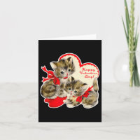 Vintag Valentinstag Katze Kitty Kitten Retro Val
