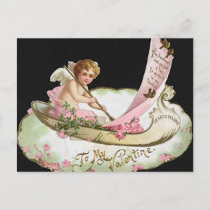 Vintag Valentinstag Postkarte Angel Rose Karte