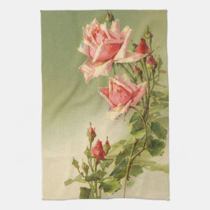 Vintag Valentinstag Rosa Viktorianische Gartenanla Geschirrtuch