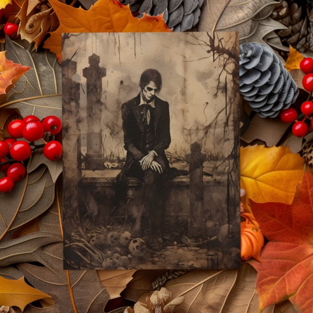 Vintag Vampire Foto Decoupage Postkarte (Von Creator hochgeladen)