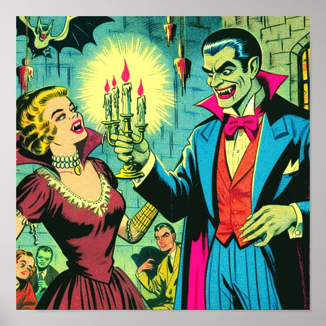 Vintag Vampire Horror Comicen Poster (Vorne)