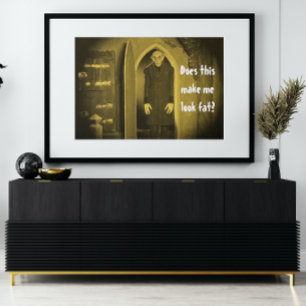 Vintag Vampire Horror Nosferatu Mustard Yellow Poster