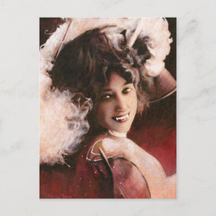 Vintag Vampire Lady Postcard Postkarte