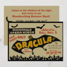 Vintag Vampire Marquee Benutzerdefinierter Text Ha Einladung