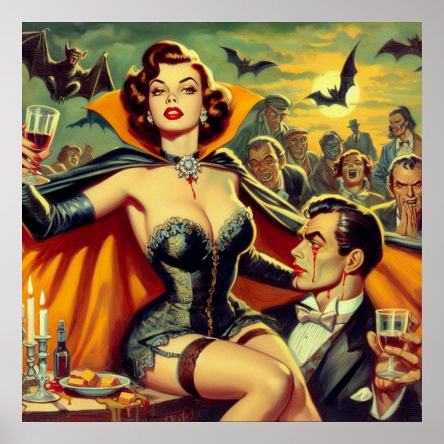 Vintag Vampire Woman Poster (Vorne)