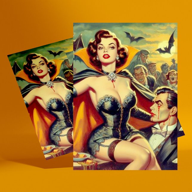 Vintag Vampire Woman Postkarte (Von Creator hochgeladen)