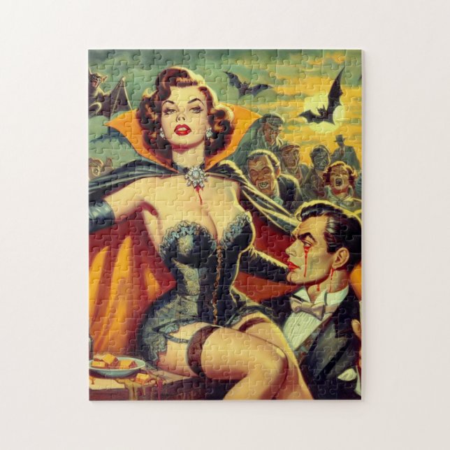 Vintag Vampire Woman Puzzle (Vertikal)
