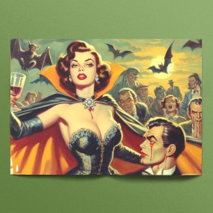 Vintag Vampire Woman Seidenpapier