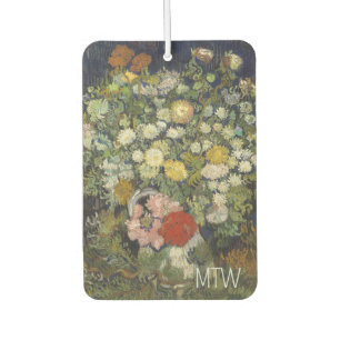 Vintag Van Gogh Bouquet aus Blume und Monogramm Autolufterfrischer