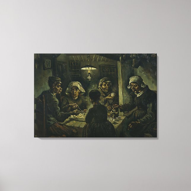 Vintag Van Gogh Die Kartoffeln essen Leinwanddruck (Vorderseite)