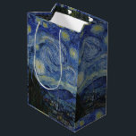 Vintag Van Gogh: Die Sternennacht Mittlere Geschenktüte<br><div class="desc">Dieses Design wird von Vincent van Gogh's 1889 Ölgemälde auf der Leinwand "The Starry Night" inspiriert.</div>