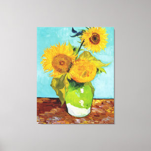 Vintag Van Gogh Drei Sonnenblumen Leinwanddruck