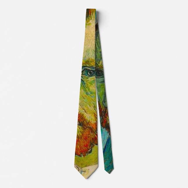 Vintag Van Gogh Kunstkunst Satin Necktie Krawatte (Vorderseite)
