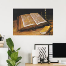 Vintag van Gogh Still Life with Bible