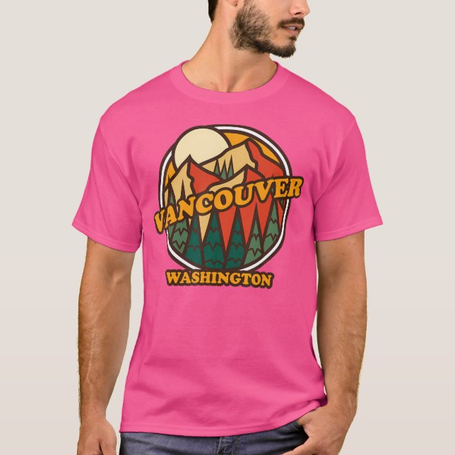 Vintag Vancouver Washington Mountain Wandern Souve T-Shirt (Vorderseite)
