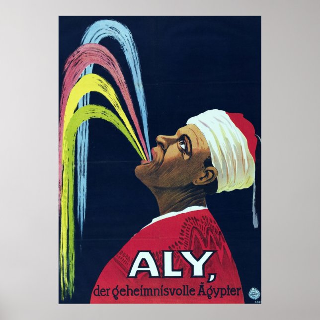 Vintag Vaudeville Aly, der geheimnisvolle Ägypter Poster (Vorne)