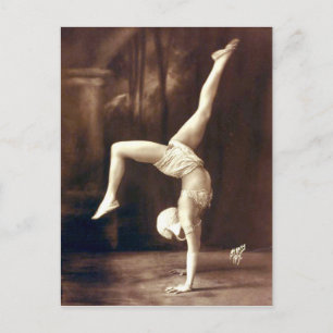 Vintag Vaudeville Circus Handstand Dancer Postkarte