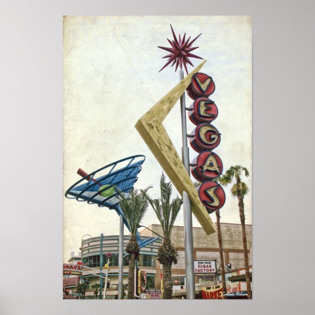 Vintag Vegas Neon Sign Poster (Vorne)